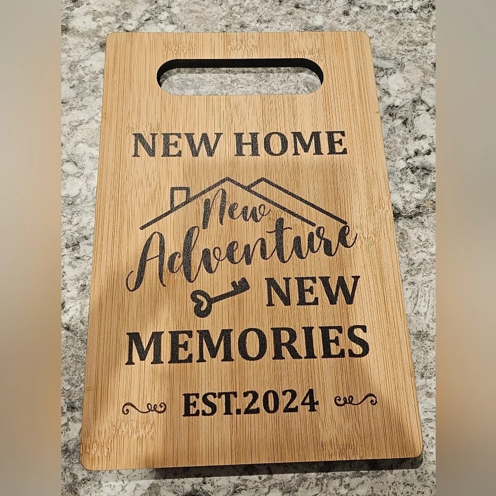 Engraved Bamboo Cutting Board - New Home Adventure
